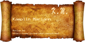Kamplin Mariann névjegykártya